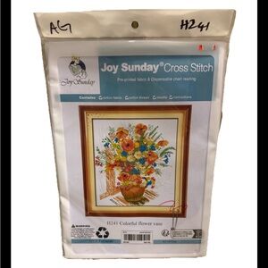 “Colorful Flower Vase" Counted Cross Stitch Kit-Joy Sunday Color Coded Chart AG